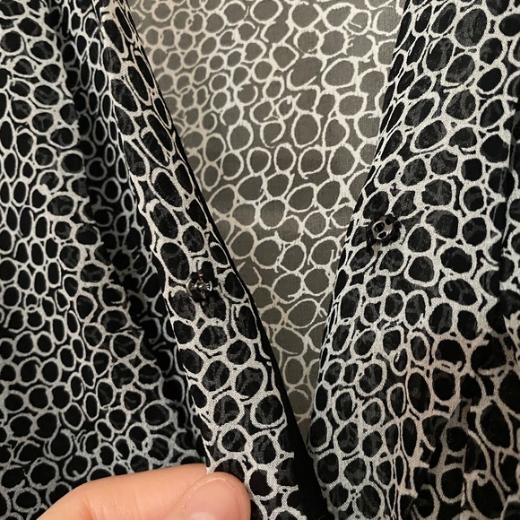 Diane Von Furstenberg Svetlana Sheer Silk Draped Long Sleeve Blouse Size 10 READ - Picture 8 of 8